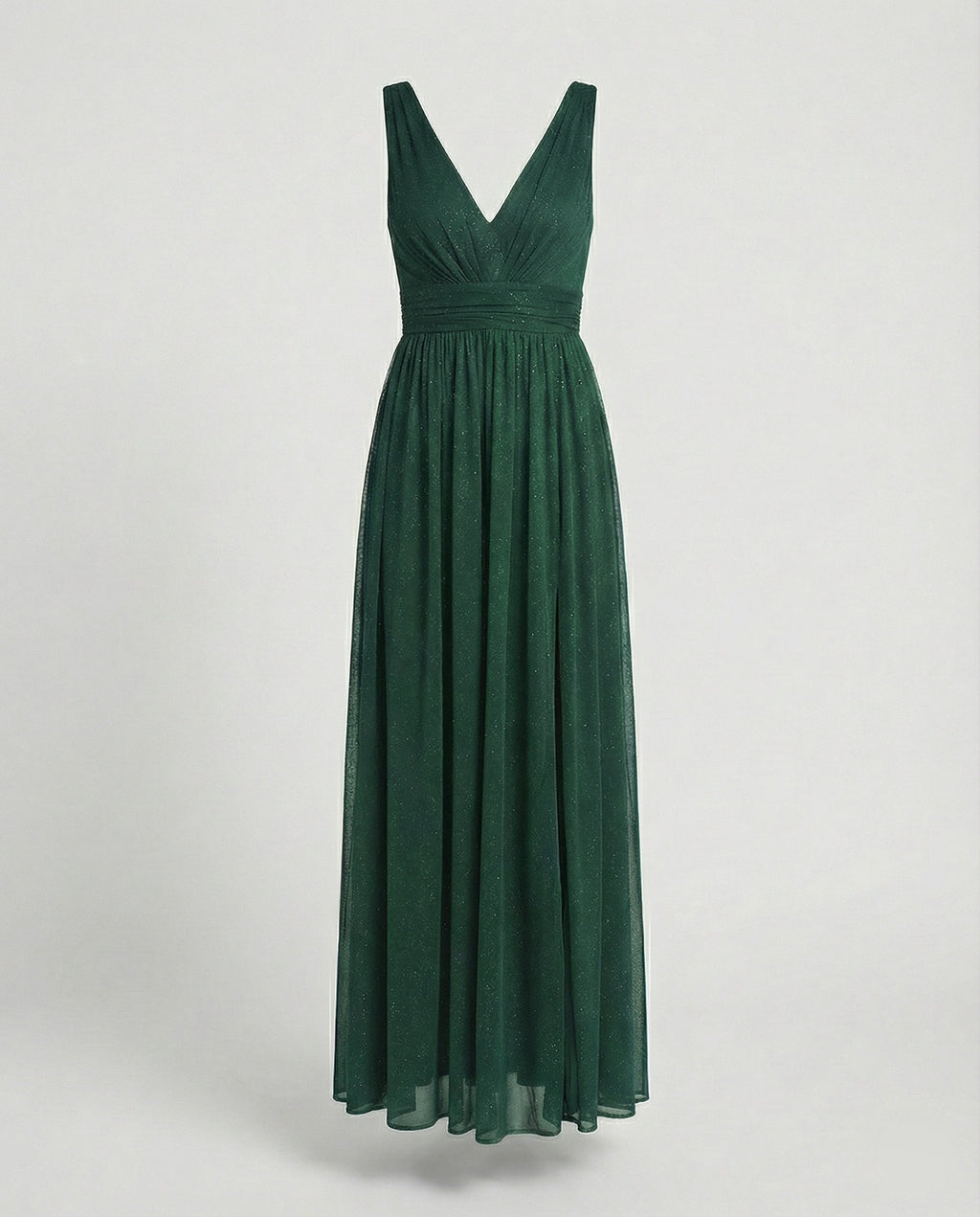 Abendkleid lang fließend mit V-Ausschnitt