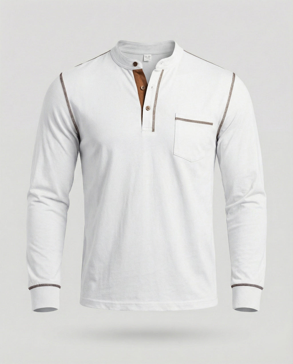 Langarm Henley Shirt