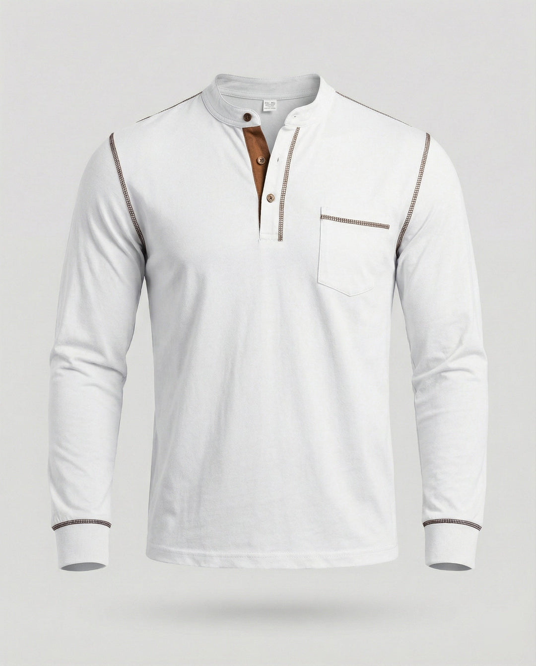 Langarm Henley Shirt