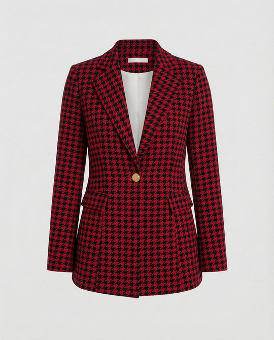 Damen Blazer Hahnentritt tailliert