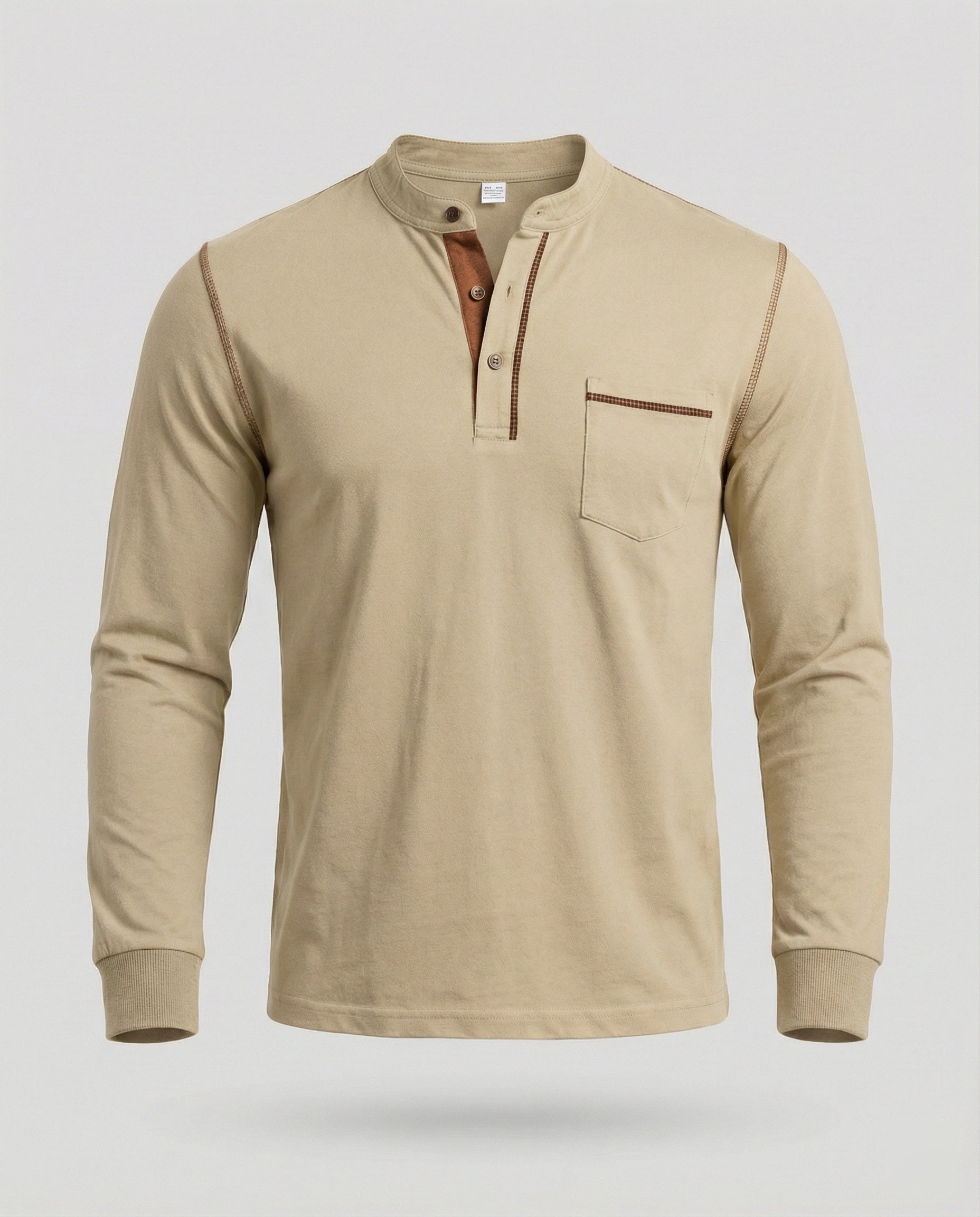 Langarm Henley Shirt