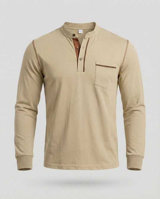 Langarm Henley Shirt