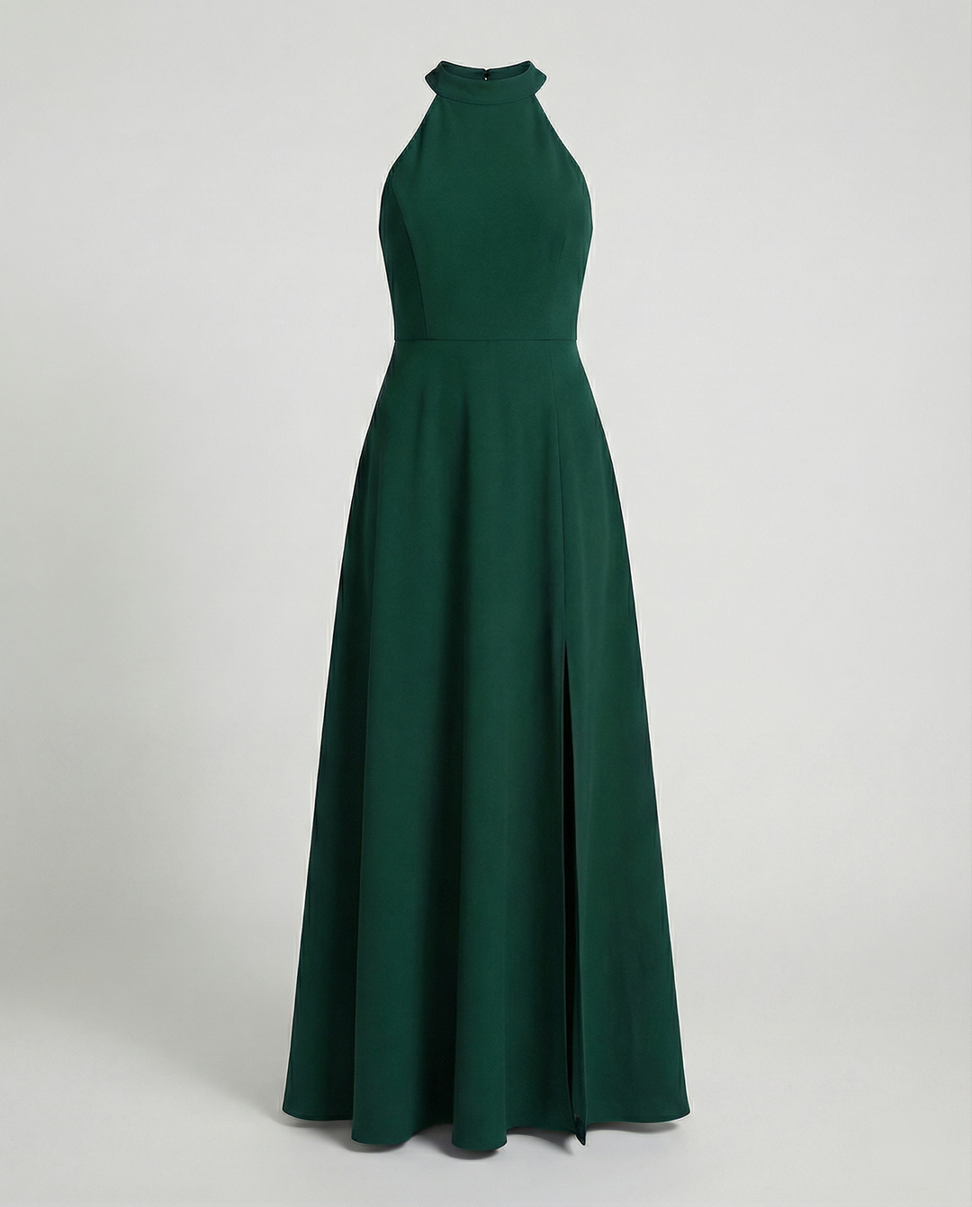 Damen Elegantes Maxikleid mit Seitenschlitzen und hochgeschlossenem Ausschnitt