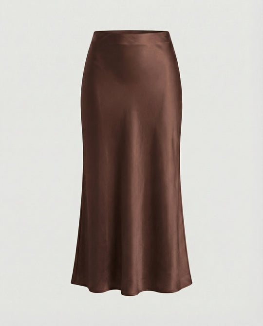 Damen Longskirt aus glattem Satin von