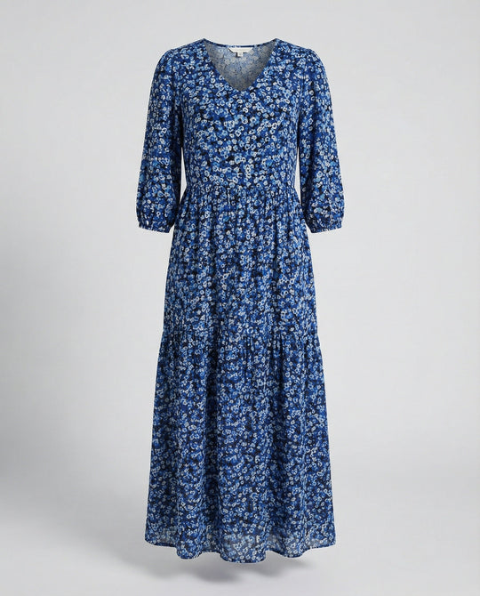 Damen Midikleid Sommer Stufenrock