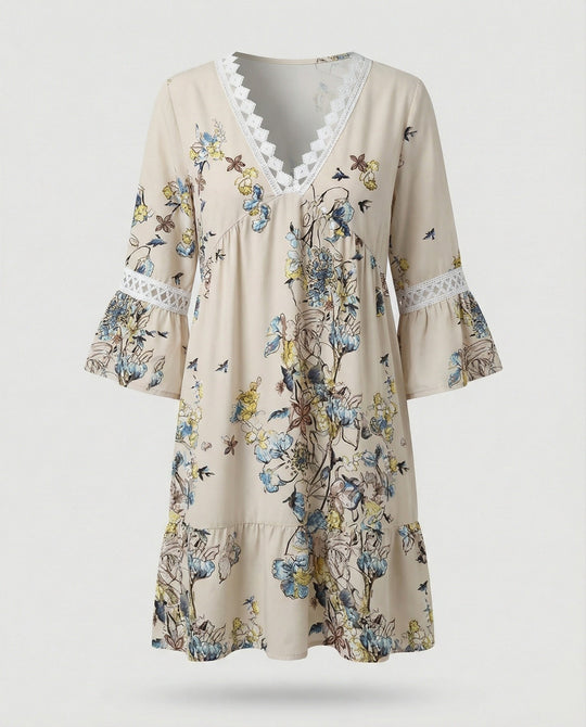 Damen Minikleid A-Linie floral