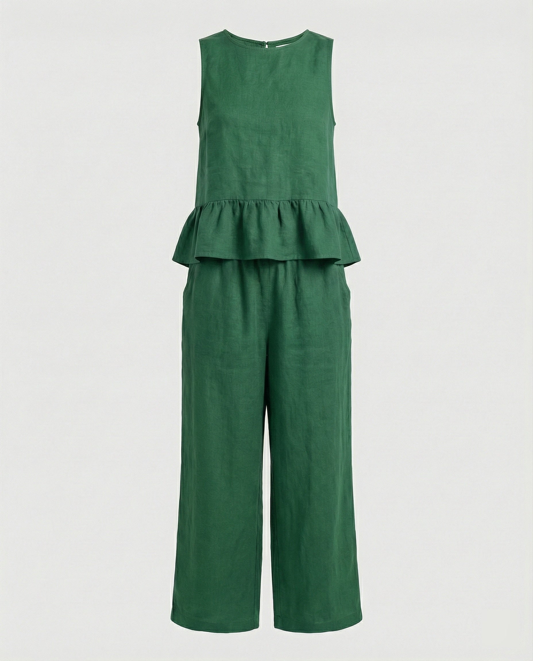 Damen Zweiteiler Set Volanttop & Palazzohose
