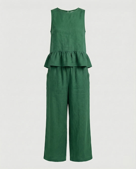 Damen Zweiteiler Set Volanttop & Palazzohose