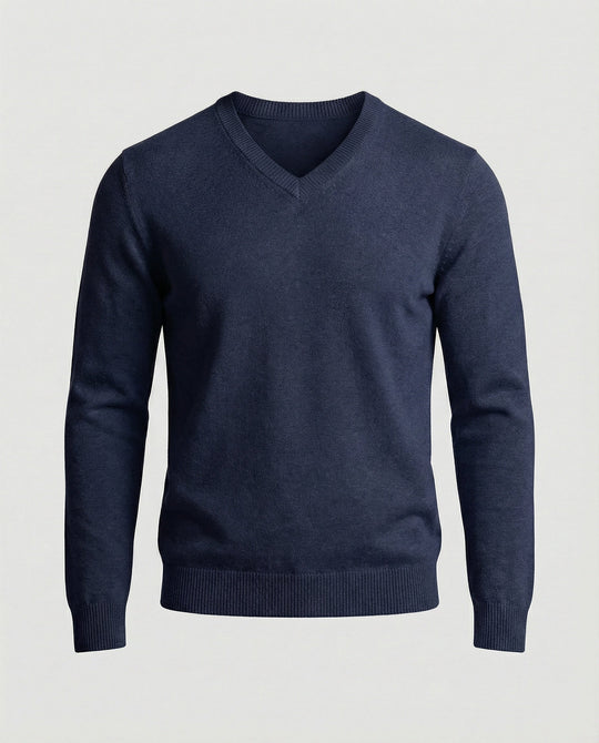 Herren V-Ausschnitt Feinstrickpullover