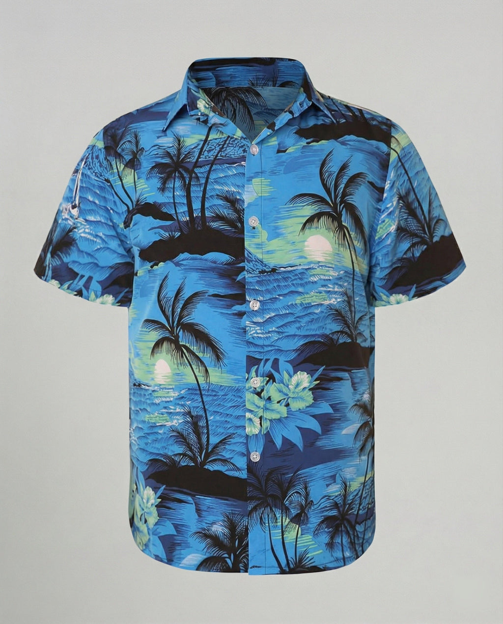 Kurzarm Hawaiihemd Herren Palmenprint