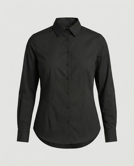 Hemdbluse Damen figurbetont mit Knopfdetails