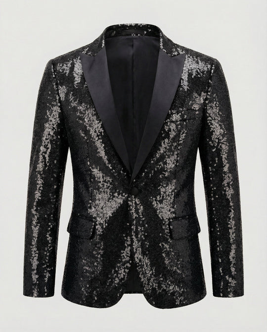 Glänzender Herren Pailletten Blazer
