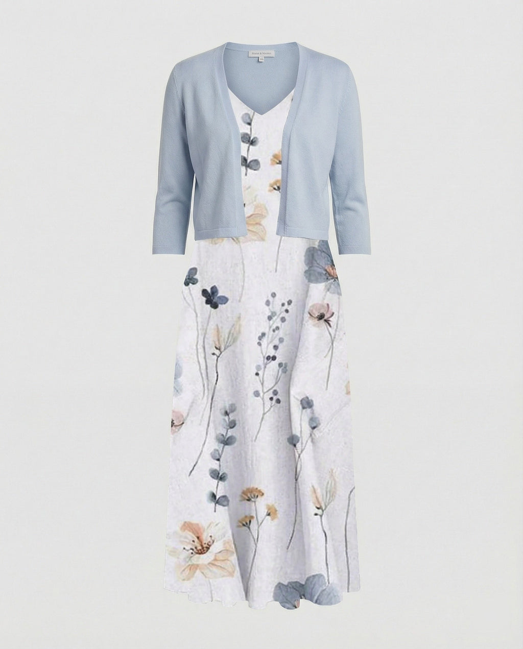 A-Linien Kleid Mit Bolerojacke Damen V-Ausschnitt