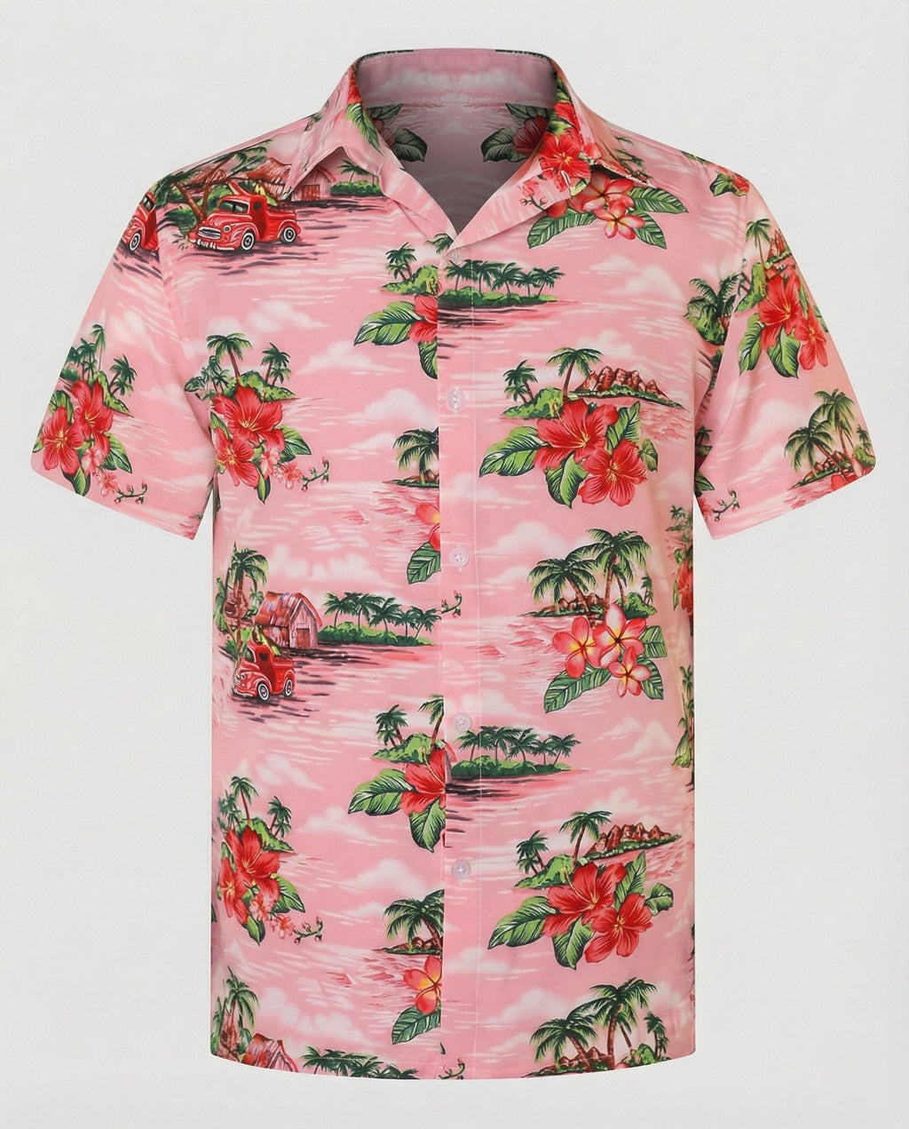 Kurzarm Hawaiihemd Herren Palmenprint