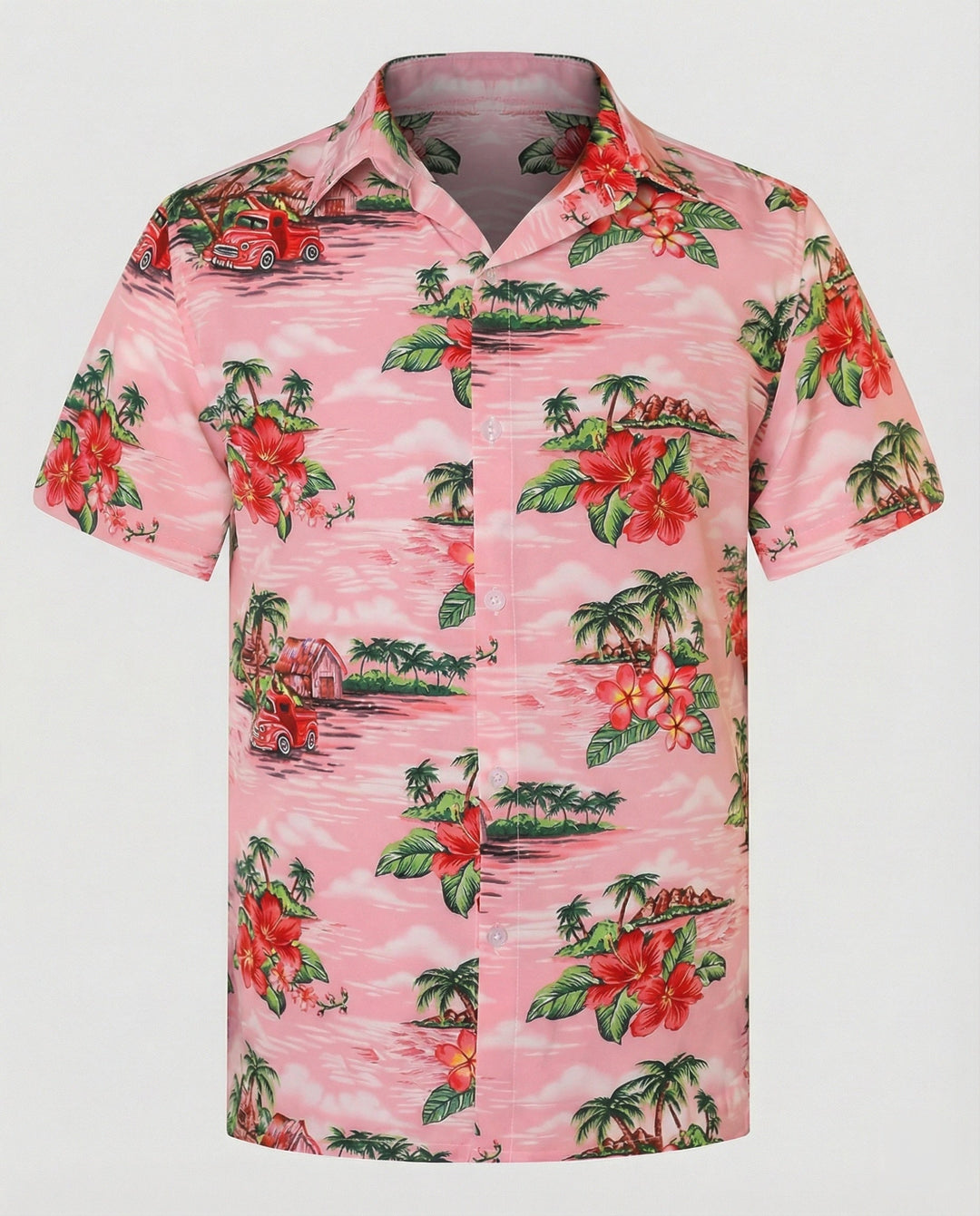 Kurzarm Hawaiihemd Herren Palmenprint