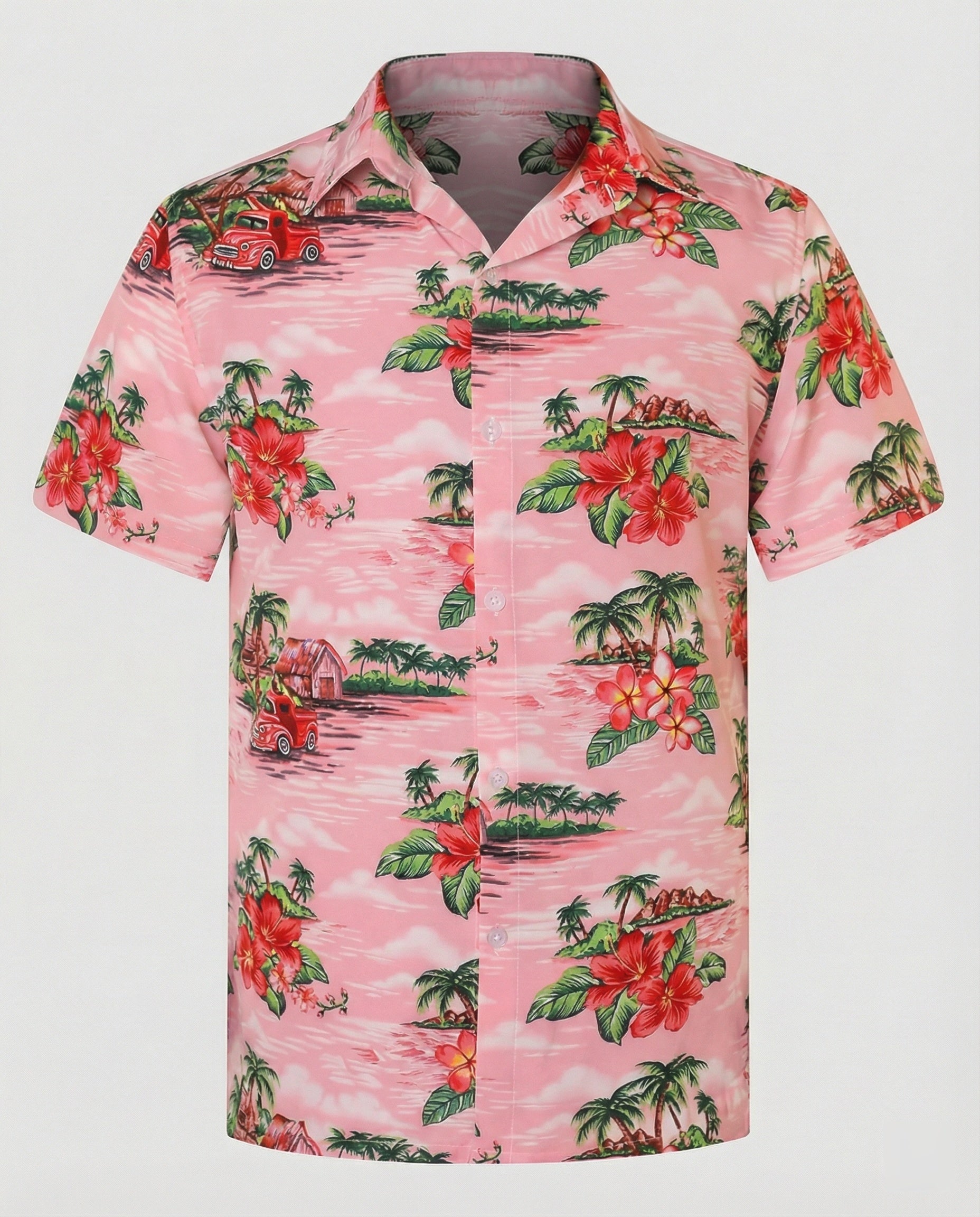 Kurzarm Hawaiihemd Herren Palmenprint