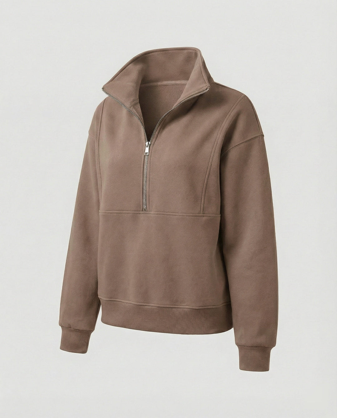 Jogginganzug Damen sportlich elegant mit Oversize-Hoodie und hohem Kragen