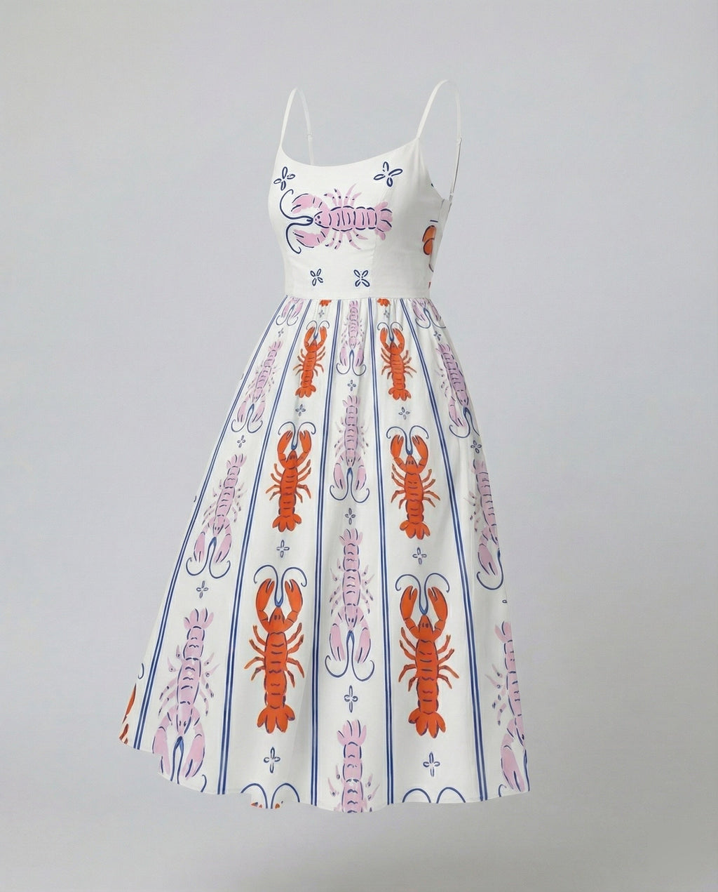 Einfarbiges Kleid mit U-Ausschnitt und Strapsen