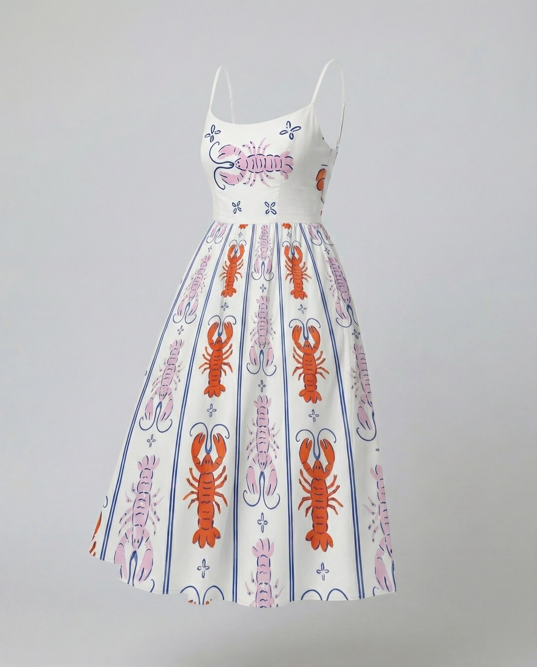Einfarbiges Kleid mit U-Ausschnitt und Strapsen