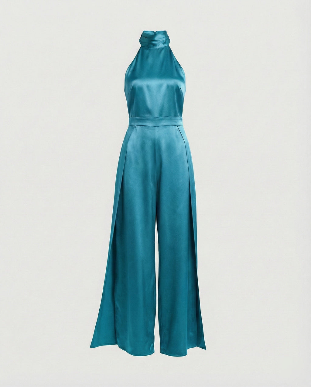 Damen Jumpsuit Satin Halterkragen