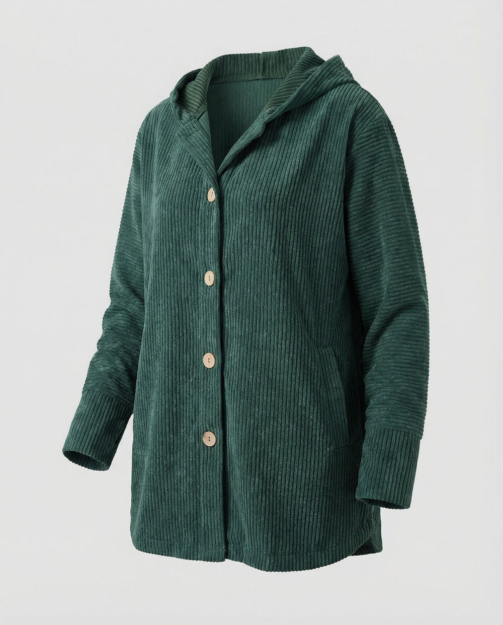 Damen Cord-Kapuzenjacke