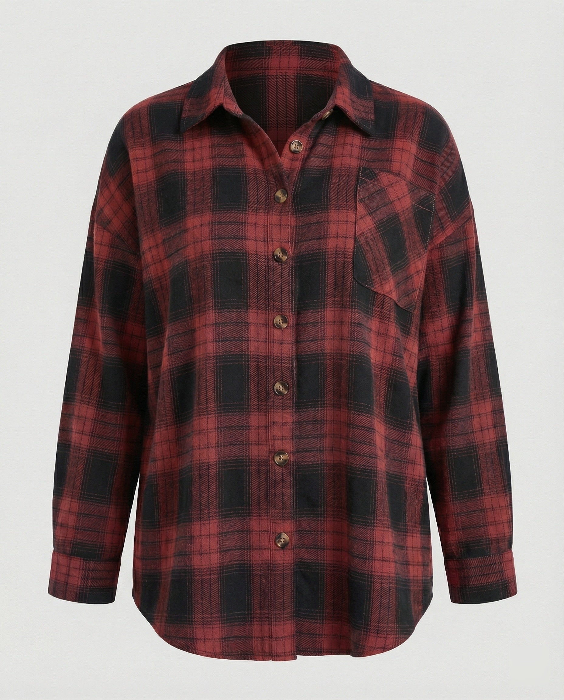 Damen Hemdjacke Flanell weit