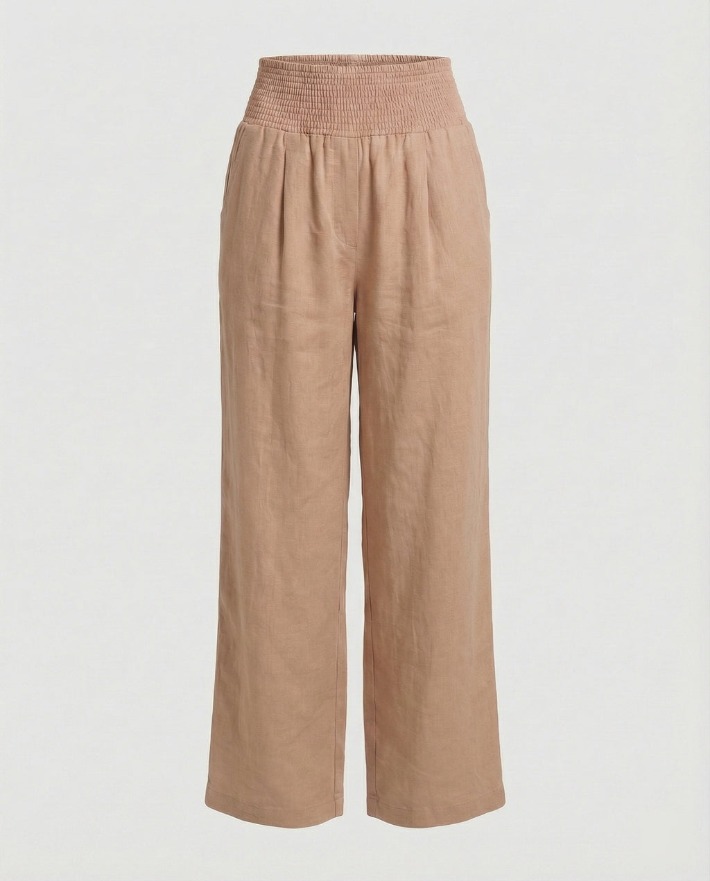 Damen Luftige Leinenhose mit elastischem Bund und Weitschnitt