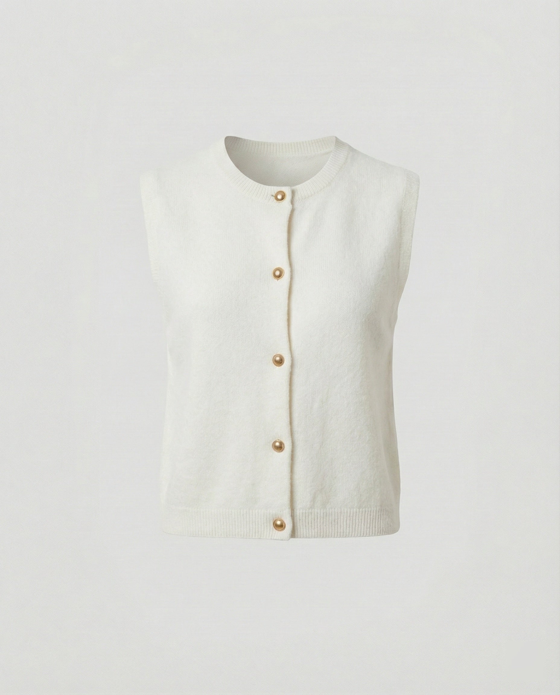Damen Strickweste elegant mit Knopfverschluss