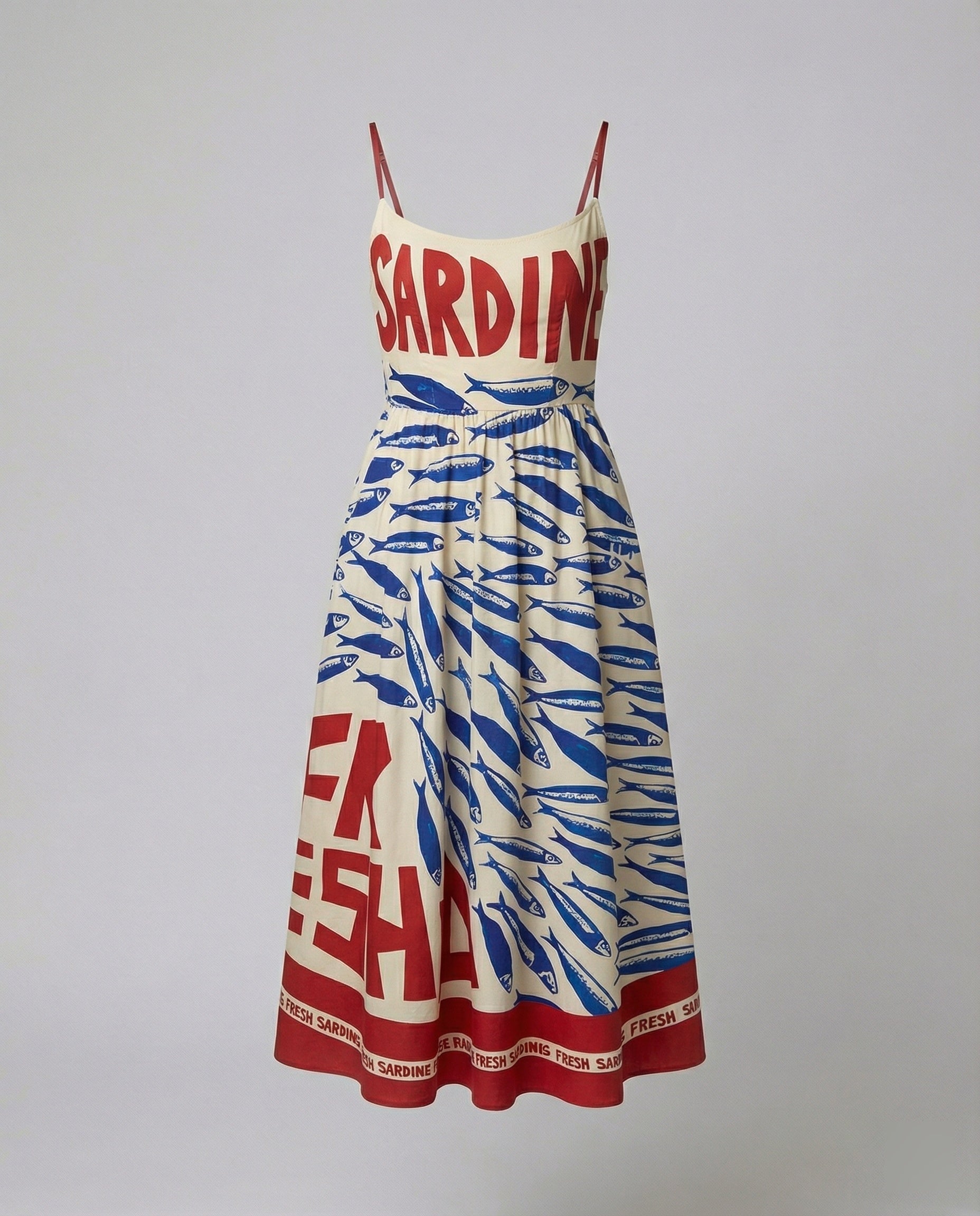 Einfarbiges Kleid mit U-Ausschnitt und Strapsen