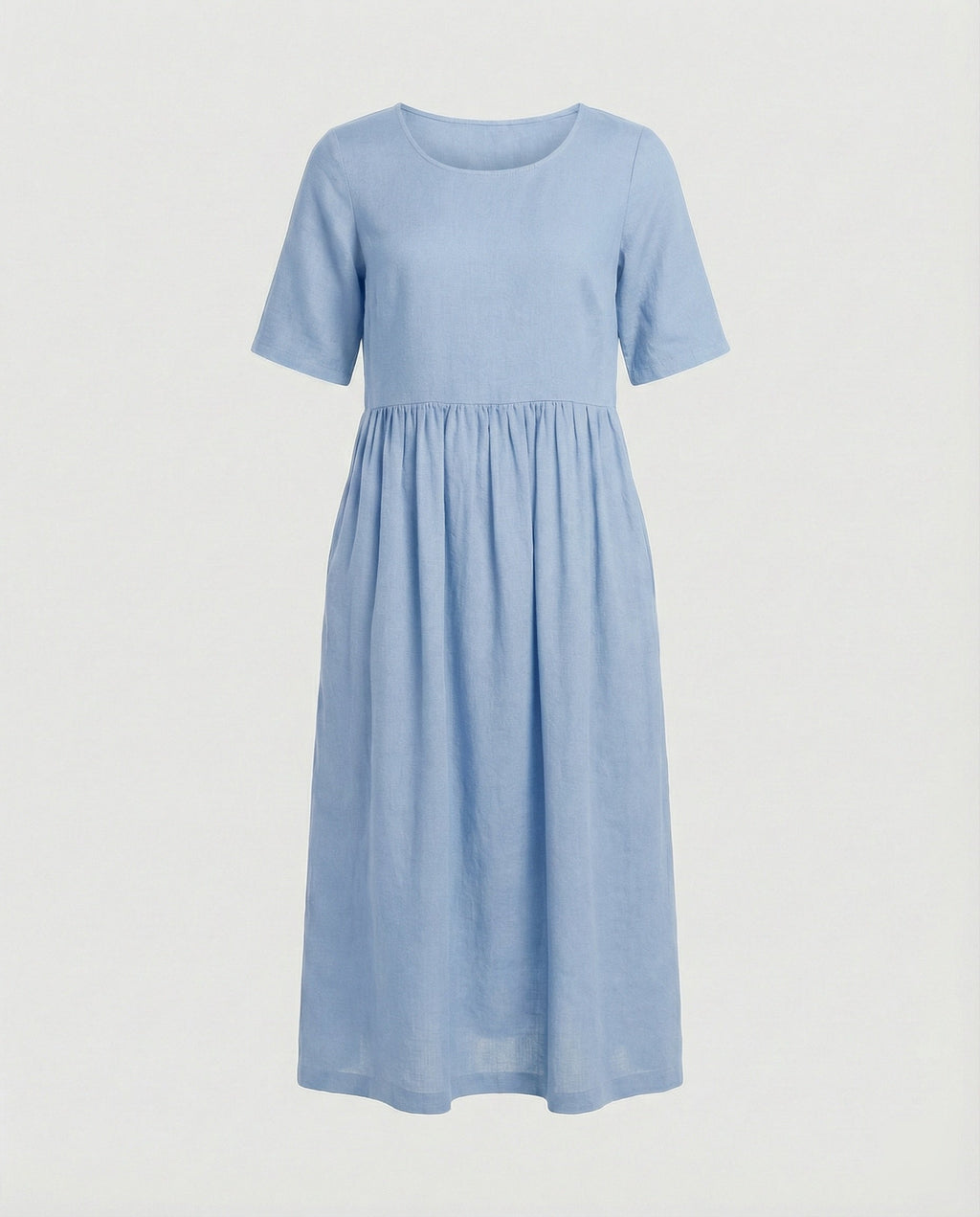 Freizeitkleid Damen Midikleid Leinenoptik