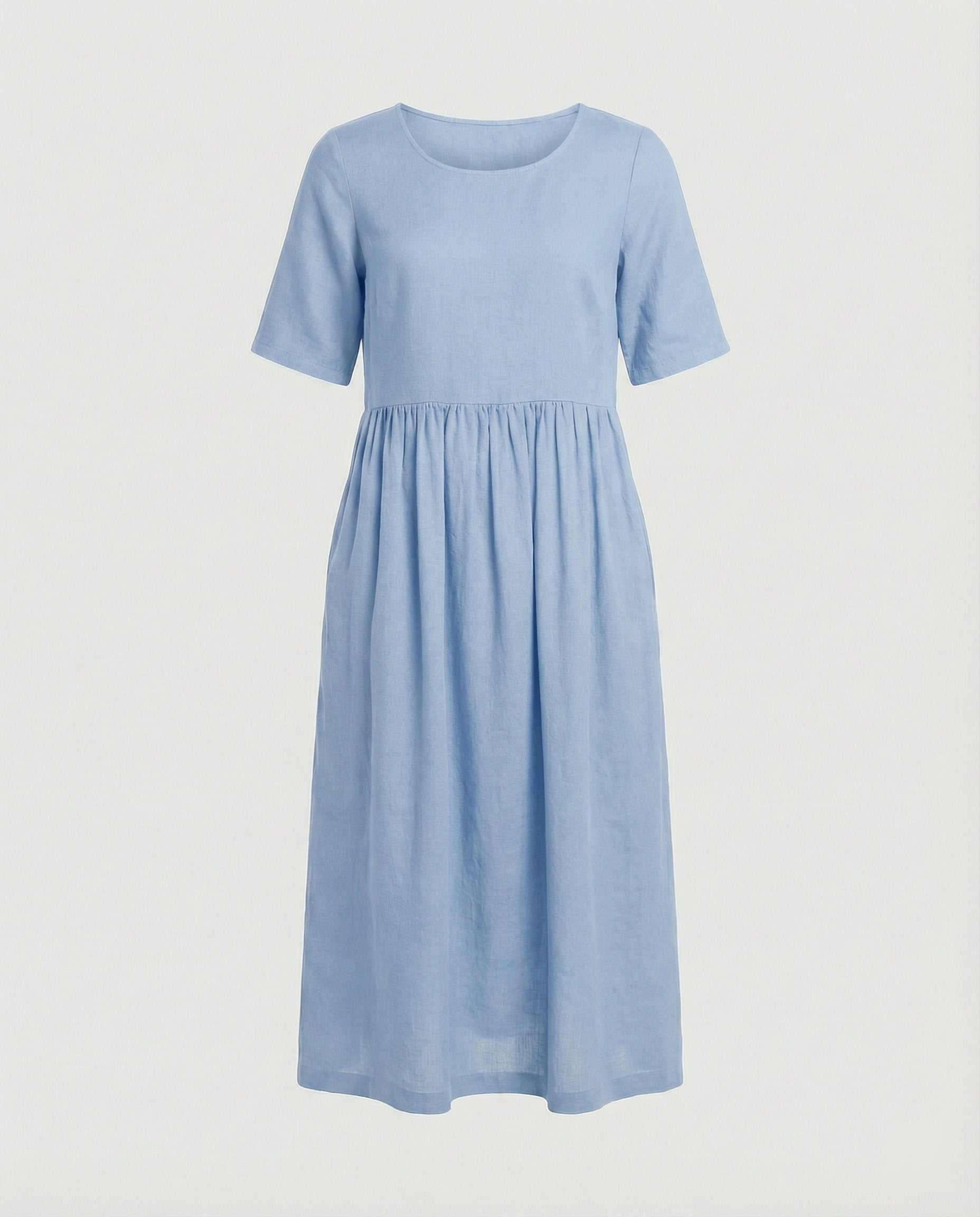 Freizeitkleid Damen Midikleid Leinenoptik