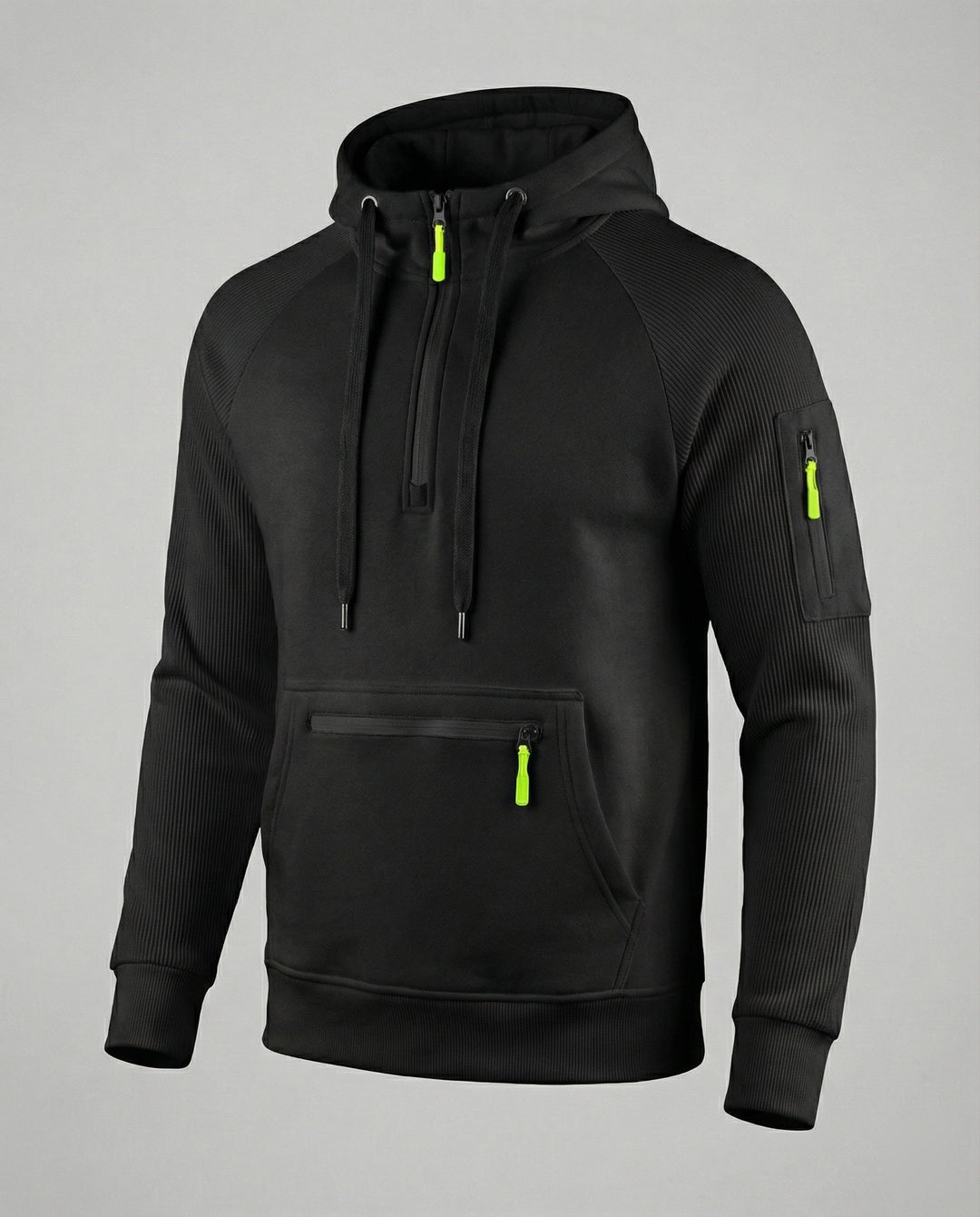Herren sportlicher Hoodie mit praktischen Reißverschlusstaschen und verstellbarem Kapuzenzug