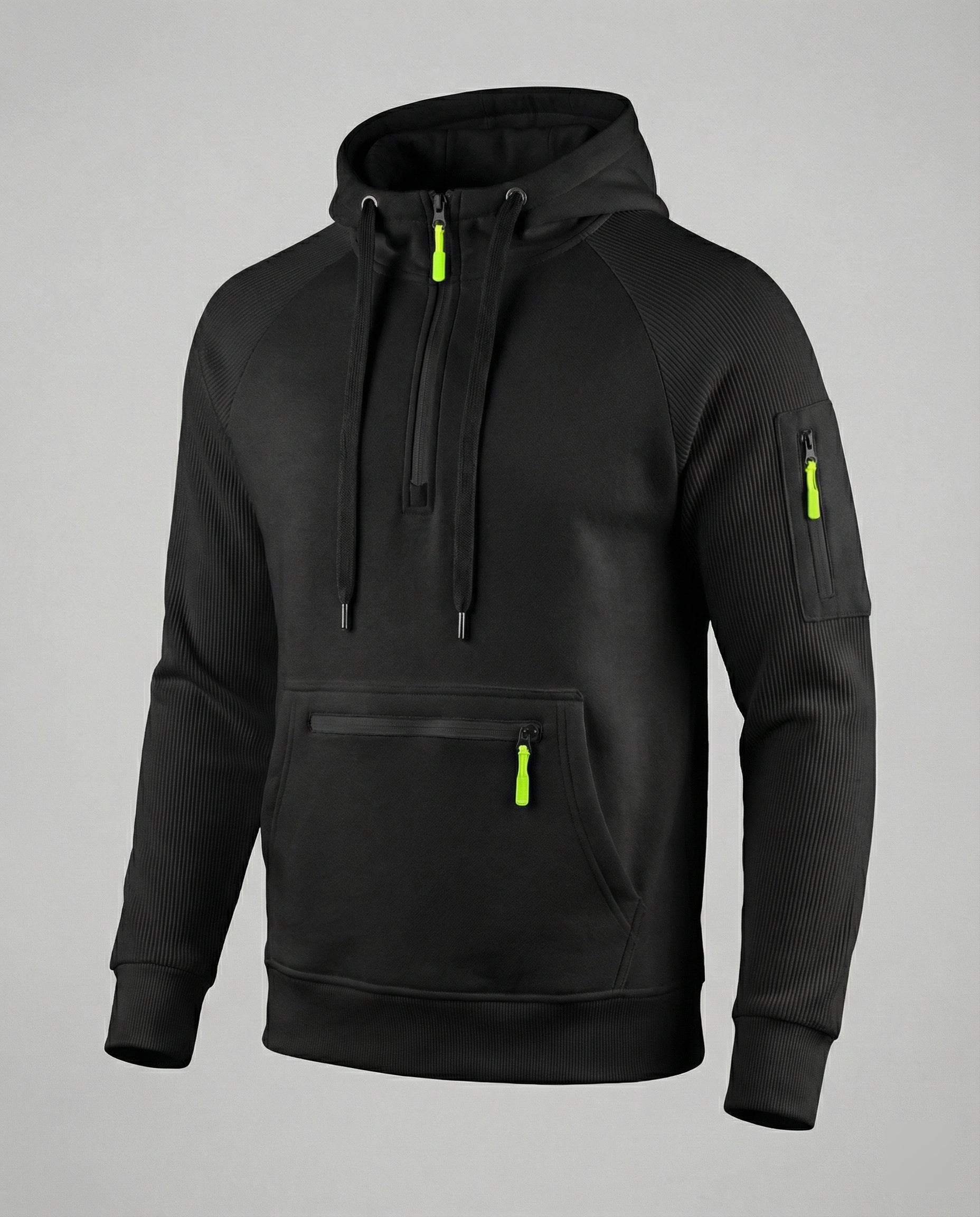 Herren sportlicher Hoodie mit praktischen Reißverschlusstaschen und verstellbarem Kapuzenzug
