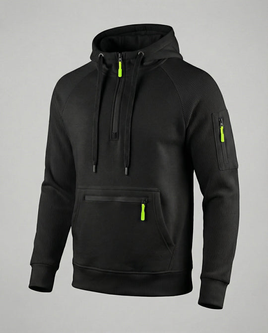 Herren sportlicher Hoodie mit praktischen Reißverschlusstaschen und verstellbarem Kapuzenzug