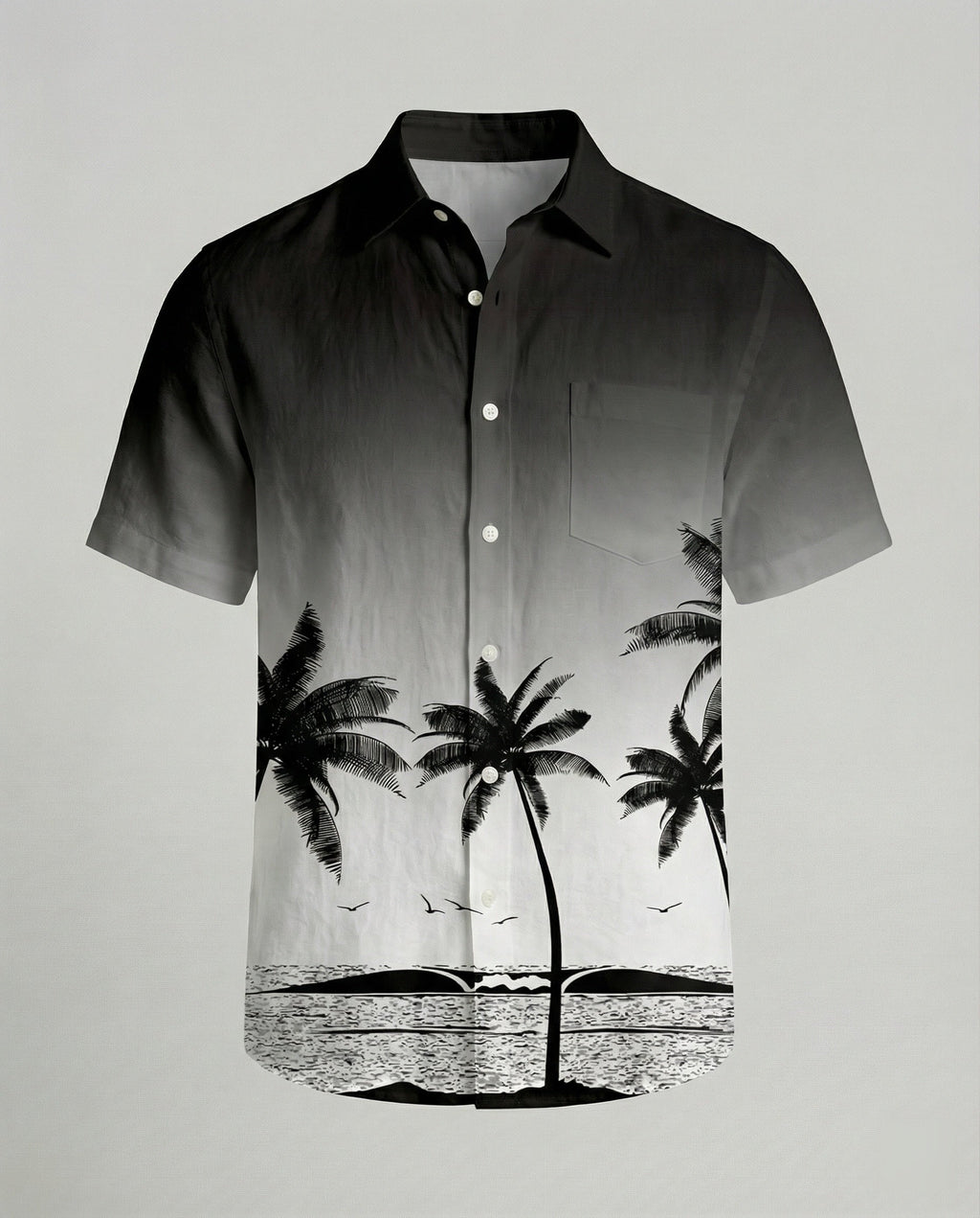 Kurzarm Hawaiihemd Herren Palmenprint