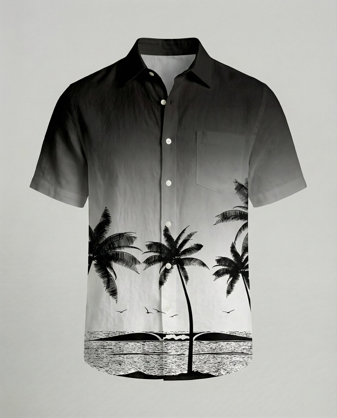 Kurzarm Hawaiihemd Herren Palmenprint