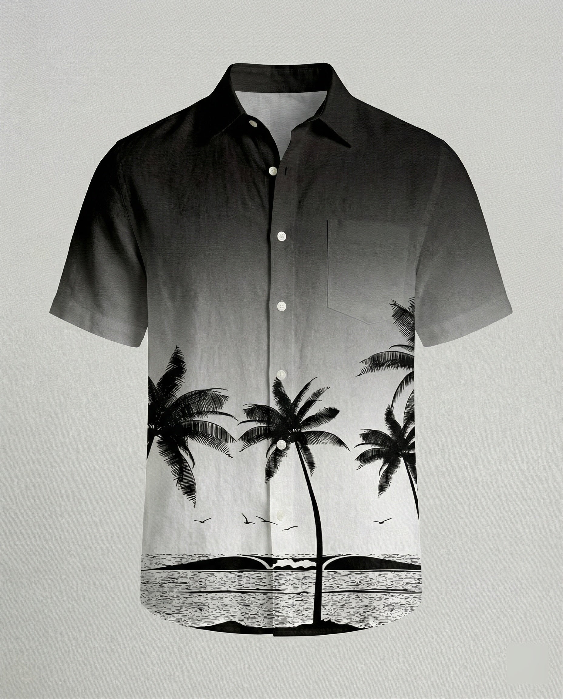 Kurzarm Hawaiihemd Herren Palmenprint