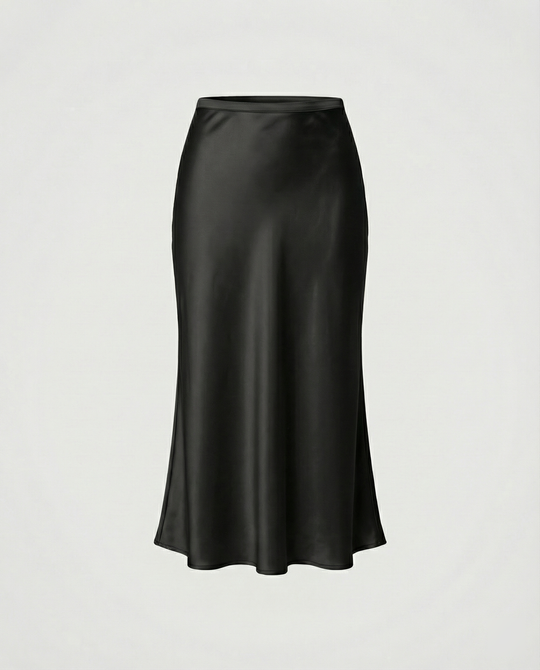 Damen eleganter Midirock mit sanftem Schnitt und hohem Bund