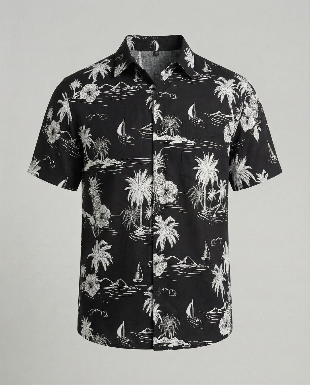 Kurzarm Hawaiihemd Herren Palmenprint