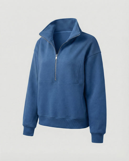 Jogginganzug Damen sportlich elegant mit Oversize-Hoodie und hohem Kragen