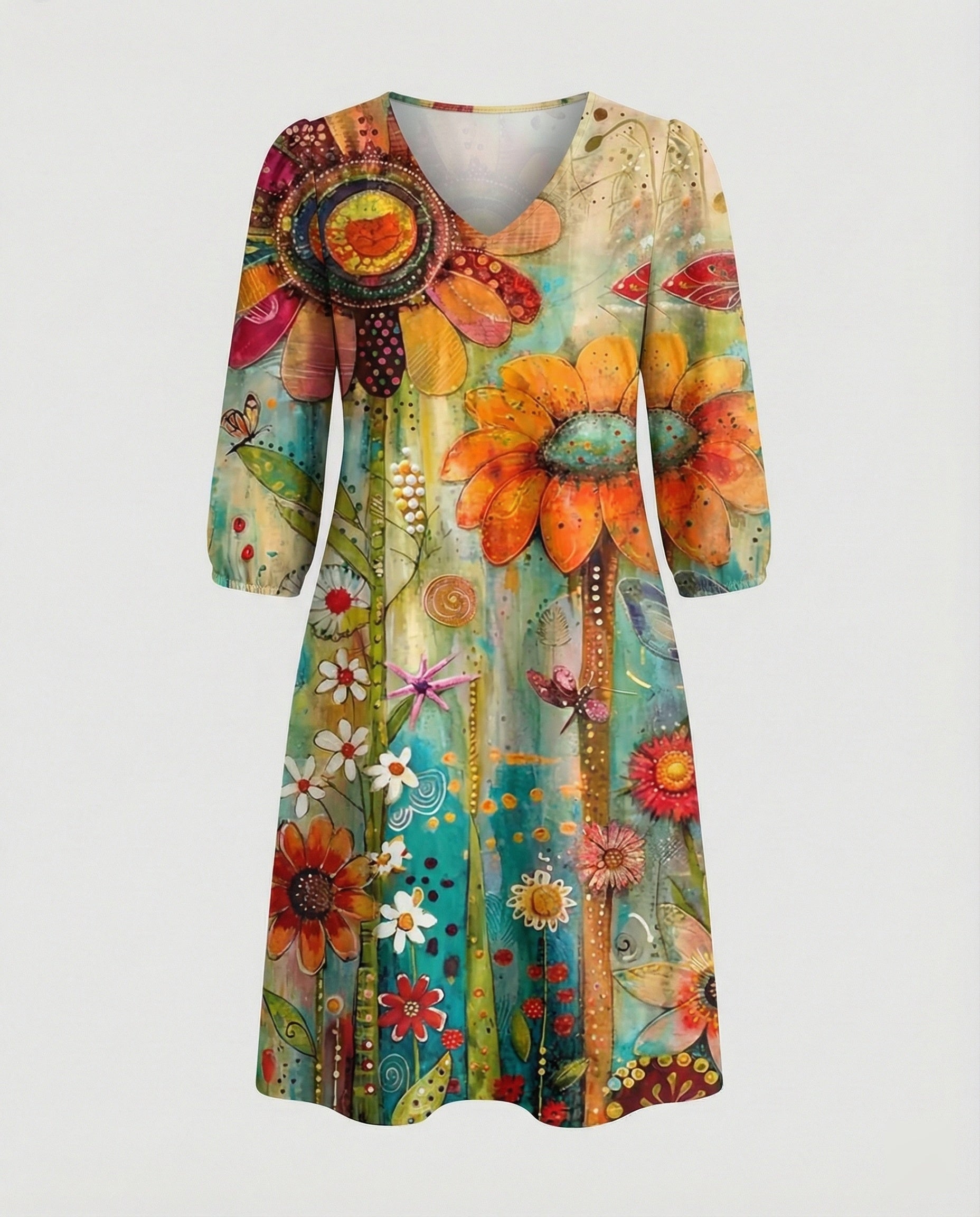 Boho Maxikleid Sommer Damen Taschen