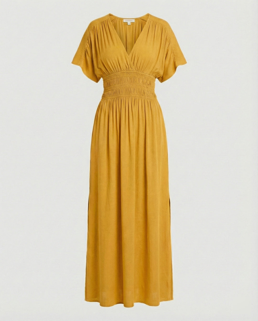 Damen Maxikleid Sommer V-Ausschnitt Schlitz