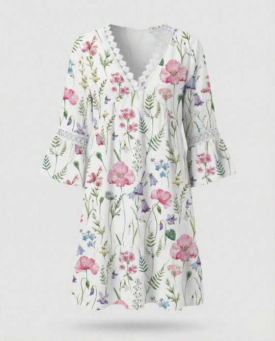 Damen Minikleid A-Linie floral