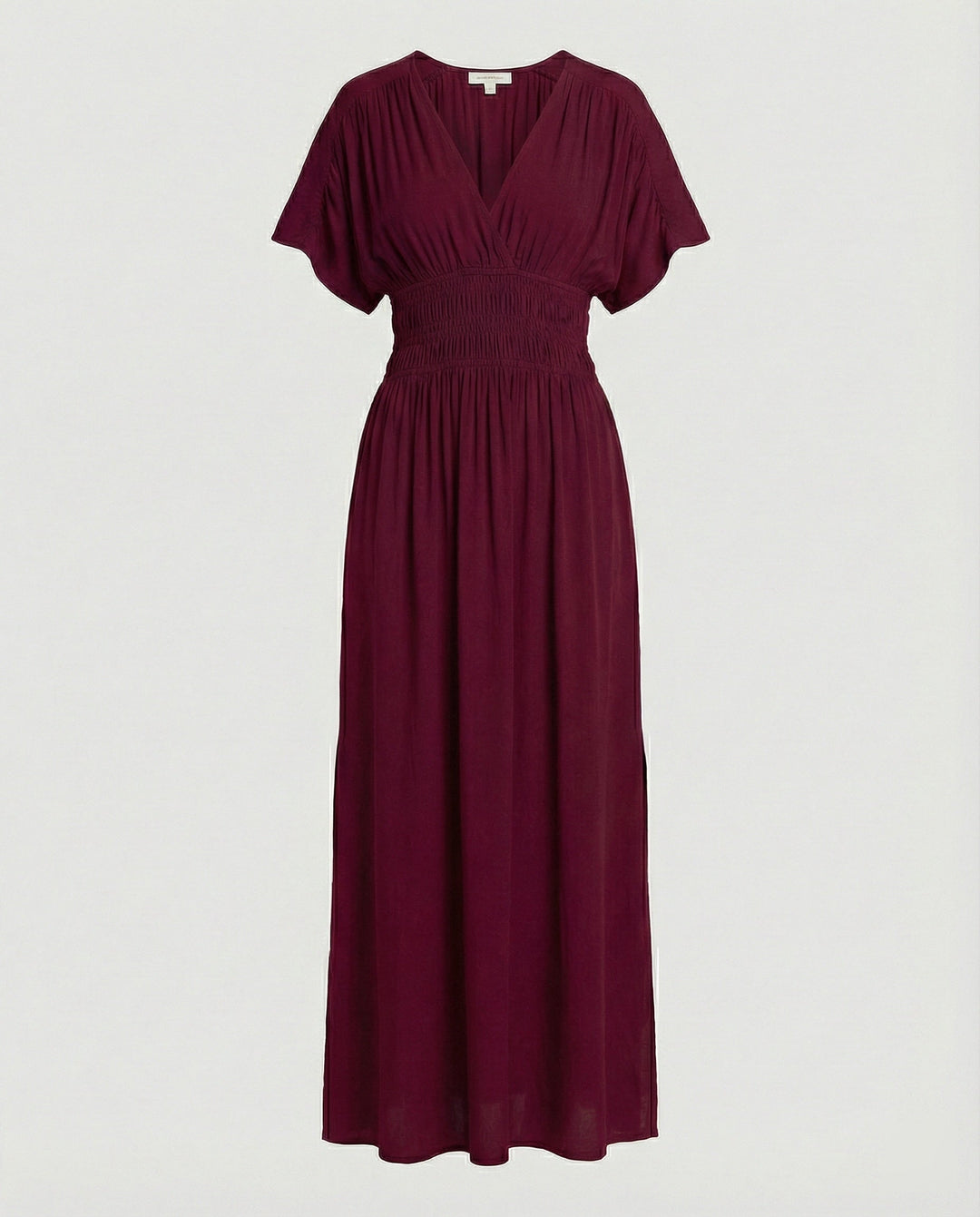 Damen Maxikleid Sommer V-Ausschnitt Schlitz