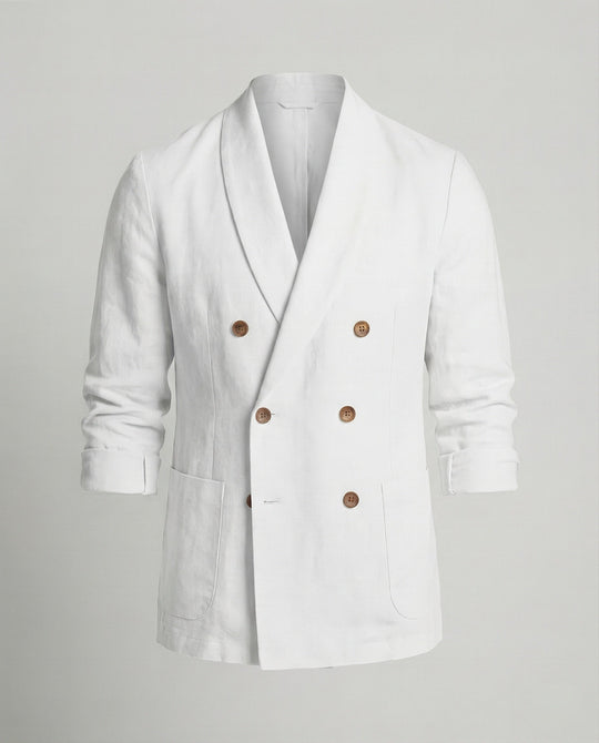 Herren Leichte Leinenjacke mit doppelter Knopfleiste