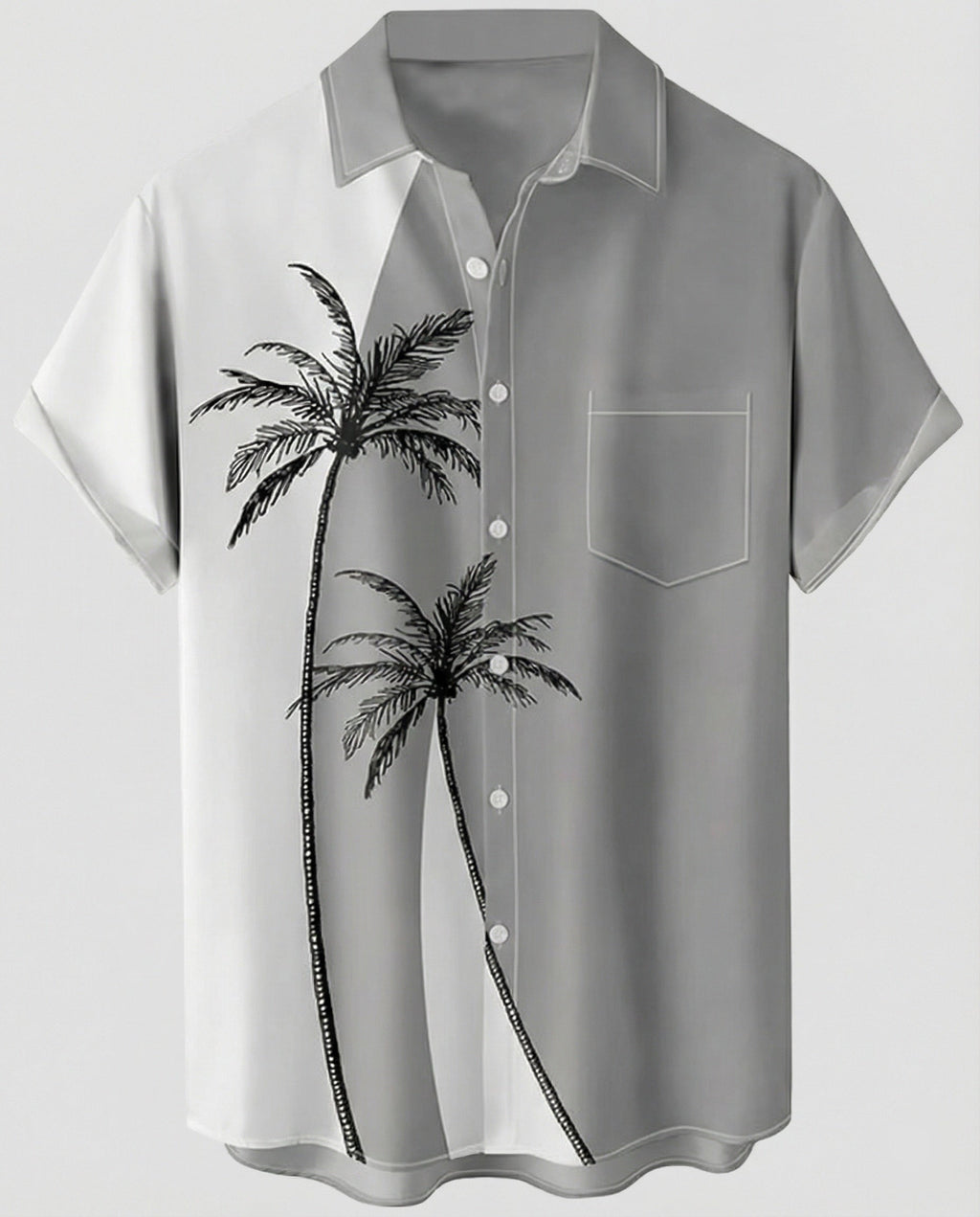Kurzarm Hawaiihemd Herren Palmenprint