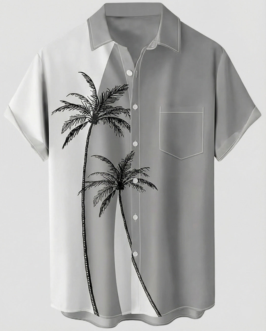 Kurzarm Hawaiihemd Herren Palmenprint