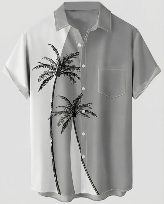 Kurzarm Hawaiihemd Herren Palmenprint