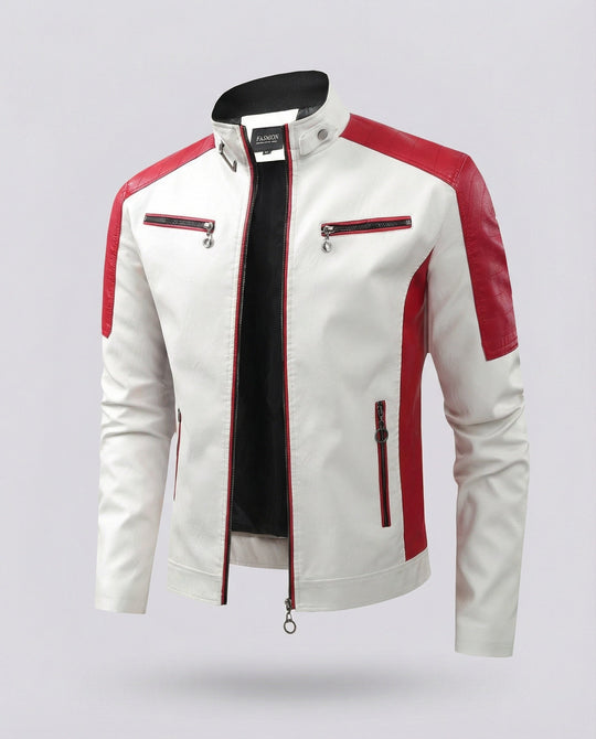 Herren Bikerjacke Motorsport Stil