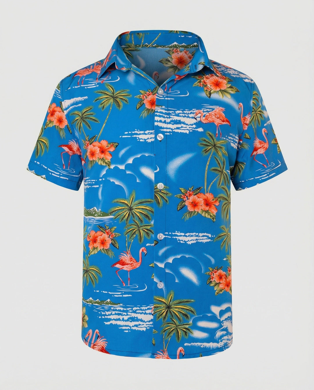 Kurzarm Hawaiihemd Herren Palmenprint